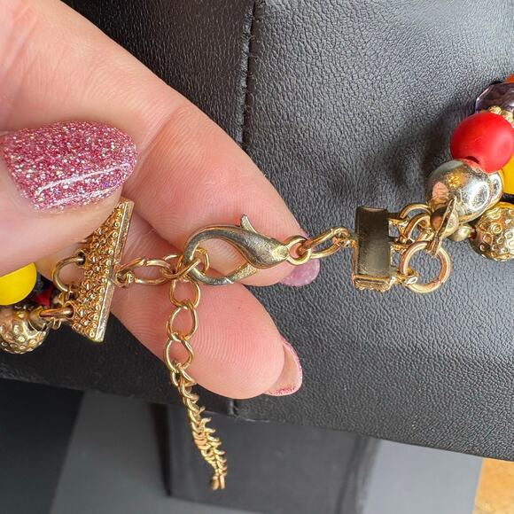 Multistrand Multicolor Rainbow Colors Necklace Primary Colors 14"/2" - Picture 4 of 4